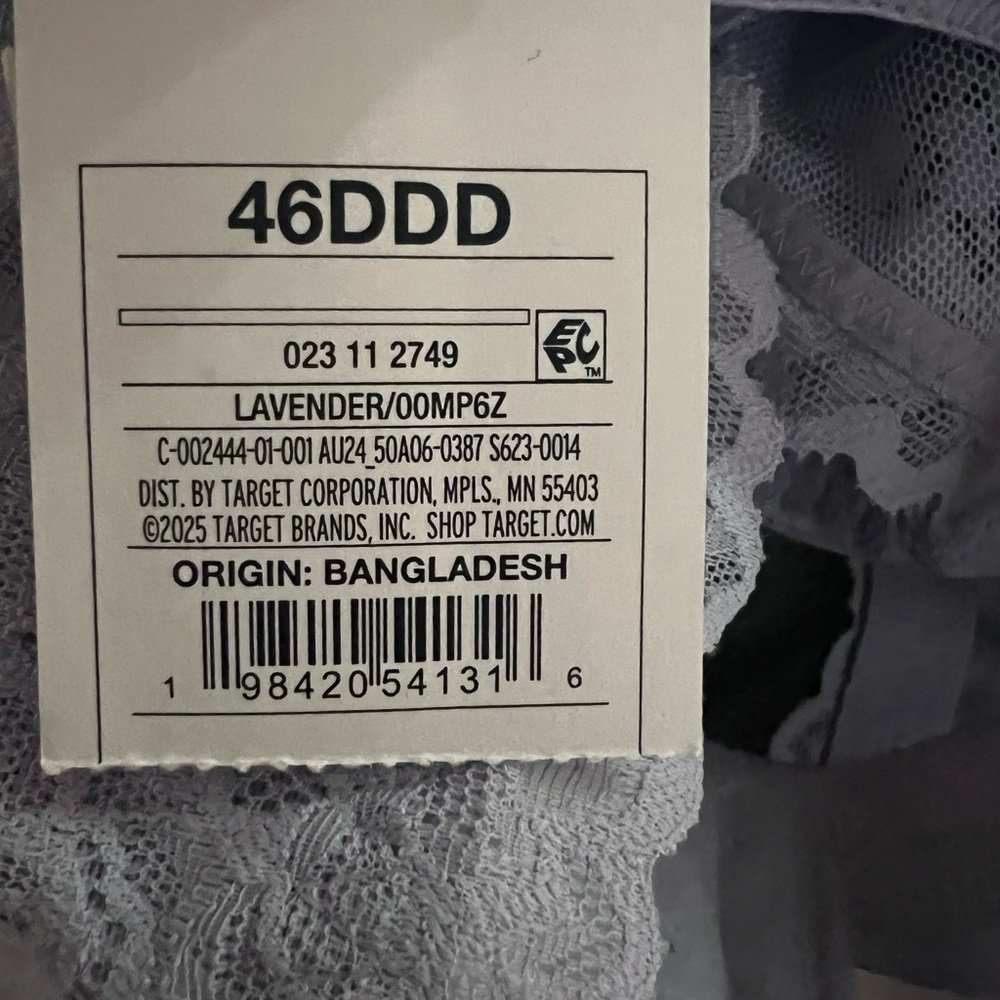 Women's Lace Unlined Balconette Bra - Auden™ Lavender 42D & 46DDD NWT - Picture 10 of 14